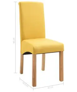 vidaXL Dining Chairs 2 pcs Yellow Fabric