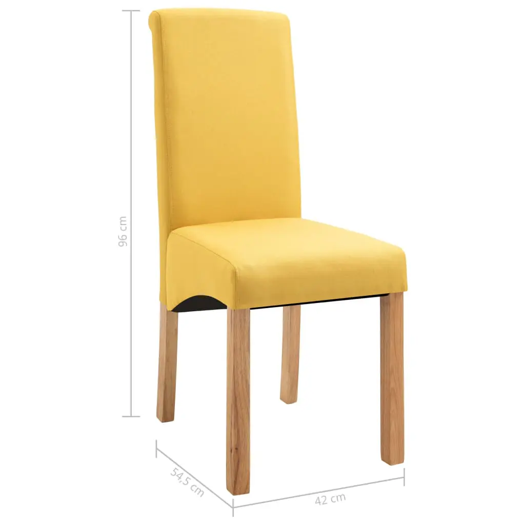 vidaXL Dining Chairs 2 pcs Yellow Fabric