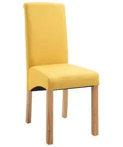 vidaXL Dining Chairs 4 pcs Yellow Fabric