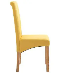 vidaXL Dining Chairs 4 pcs Yellow Fabric