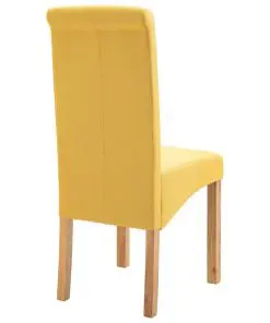 vidaXL Dining Chairs 4 pcs Yellow Fabric
