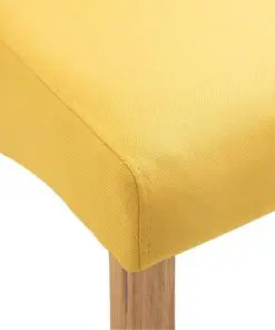 vidaXL Dining Chairs 4 pcs Yellow Fabric