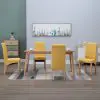 vidaXL Dining Chairs 4 pcs Yellow Fabric