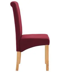 vidaXL Dining Chairs 2 pcs Red Fabric