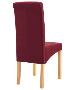 vidaXL Dining Chairs 2 pcs Red Fabric