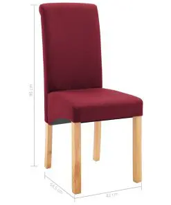 vidaXL Dining Chairs 2 pcs Red Fabric