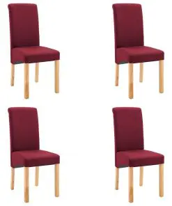 vidaXL Dining Chairs 4 pcs Red Fabric