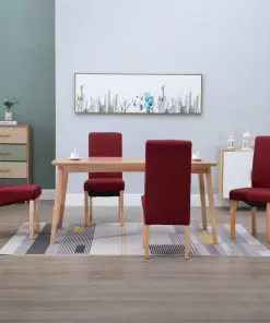 vidaXL Dining Chairs 4 pcs Red Fabric