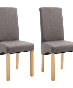 vidaXL Dining Chairs 2 pcs Taupe Fabric
