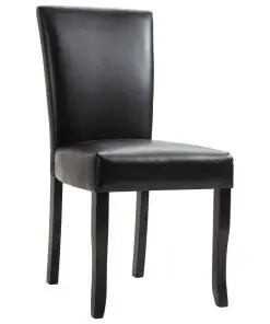vidaXL Dining Chairs 2 pcs Black Faux Leather