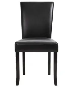 vidaXL Dining Chairs 2 pcs Black Faux Leather