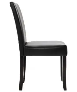 vidaXL Dining Chairs 2 pcs Black Faux Leather