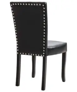 vidaXL Dining Chairs 2 pcs Black Faux Leather