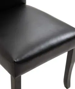 vidaXL Dining Chairs 2 pcs Black Faux Leather