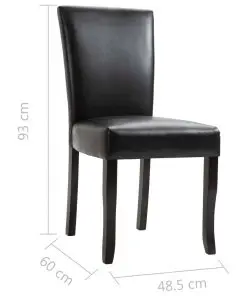 vidaXL Dining Chairs 2 pcs Black Faux Leather