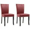 vidaXL Dining Chairs 2 pcs Wine Red Faux Leather