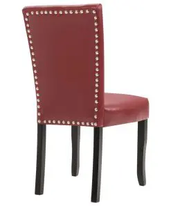 vidaXL Dining Chairs 2 pcs Wine Red Faux Leather