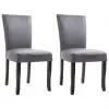 vidaXL Dining Chairs 2 pcs Grey Faux Suede Leather