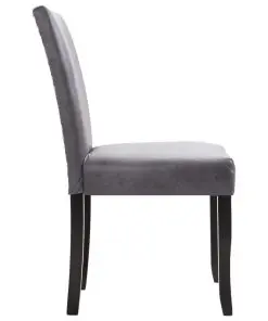 vidaXL Dining Chairs 2 pcs Grey Faux Suede Leather