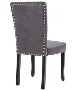 vidaXL Dining Chairs 2 pcs Grey Faux Suede Leather