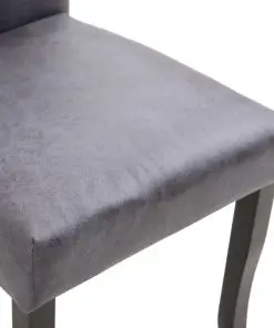 vidaXL Dining Chairs 2 pcs Grey Faux Suede Leather