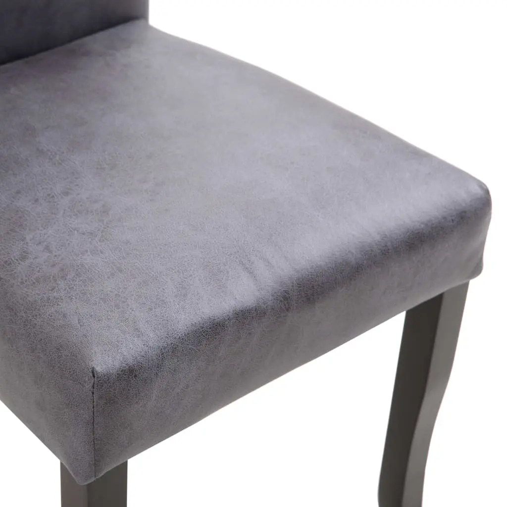 vidaXL Dining Chairs 2 pcs Grey Faux Suede Leather