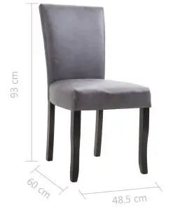 vidaXL Dining Chairs 2 pcs Grey Faux Suede Leather
