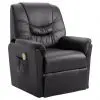 vidaXL Massage Recliner Chair Grey Faux Leather vidaXL Massage Recliner Chair Grey Faux Leather