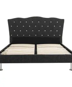vidaXL Bed Frame Dark Grey Fabric 106×203 cm King Single