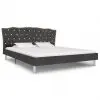 vidaXL Bed Frame Dark Grey Fabric 153×203 cm Queen