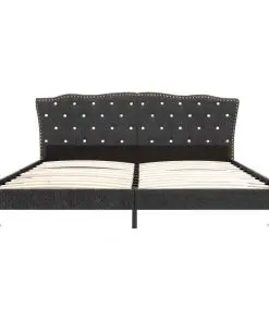 vidaXL Bed Frame Dark Grey Fabric 153×203 cm Queen