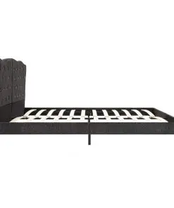vidaXL Bed Frame Dark Grey Fabric 153×203 cm Queen