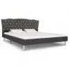 vidaXL Bed Frame Dark Grey Fabric 183×203 cm King