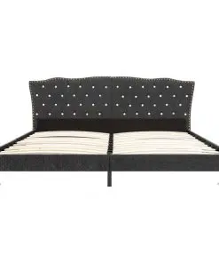 vidaXL Bed Frame Dark Grey Fabric 183×203 cm King