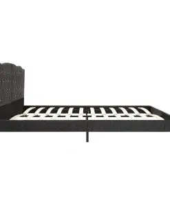 vidaXL Bed Frame Dark Grey Fabric 183×203 cm King