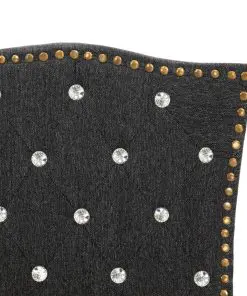 vidaXL Bed Frame Dark Grey Fabric 183×203 cm King