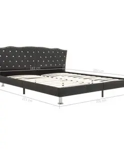 vidaXL Bed Frame Dark Grey Fabric 183×203 cm King