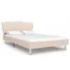 vidaXL Bed Frame Cream Fabric 106×203 cm King Single