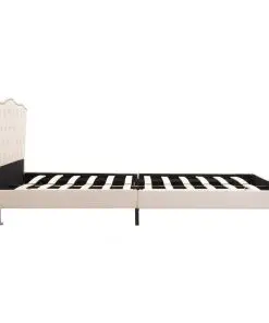 vidaXL Bed Frame Cream Fabric 106×203 cm King Single