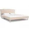 vidaXL Bed Frame Cream Fabric 153×203 cm Queen