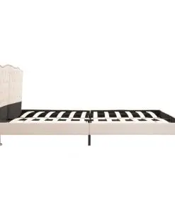 vidaXL Bed Frame Cream Fabric 153×203 cm Queen