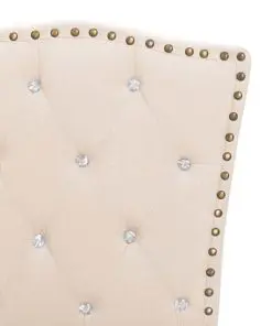 vidaXL Bed Frame Cream Fabric 153×203 cm Queen