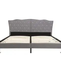 vidaXL Bed Frame Light Grey Fabric 137×187 cm Double