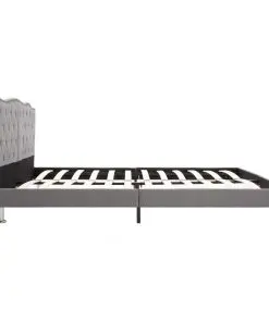 vidaXL Bed Frame Light Grey Fabric 137×187 cm Double