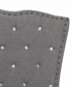 vidaXL Bed Frame Light Grey Fabric 137×187 cm Double
