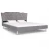 vidaXL Bed Frame Light Grey Fabric 153×203 cm Queen