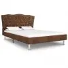 vidaXL Bed Frame Brown Fabric 106×203 cm King Single