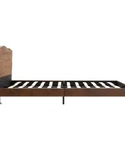 vidaXL Bed Frame Brown Fabric 106×203 cm King Single