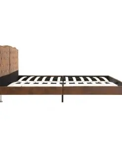 vidaXL Bed Frame Brown Fabric 137×187 cm Double