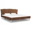 vidaXL Bed Frame Brown Fabric 153×203 cm Queen